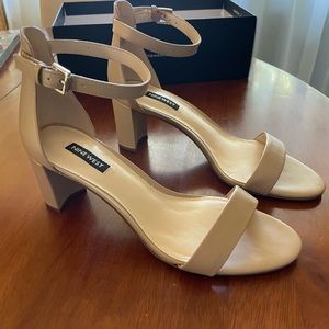 Nine West 2.5” block heel almond toe dress sandals